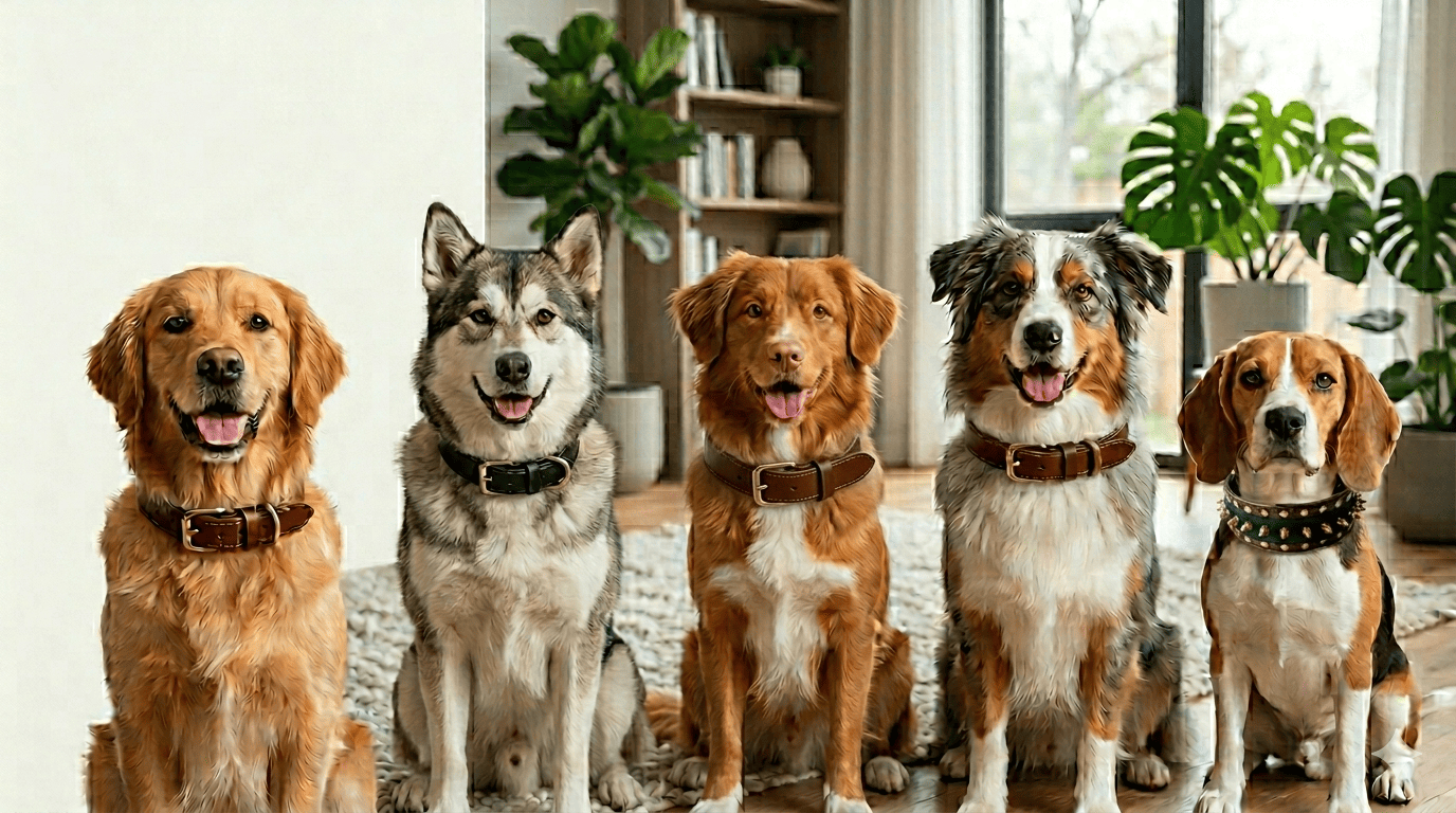 5 Unique high-quality leather collars for dogs